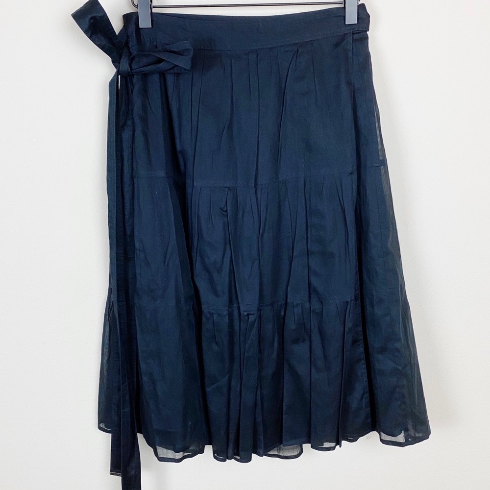 Burberry London Peplum Wrap Skirt 8 Black